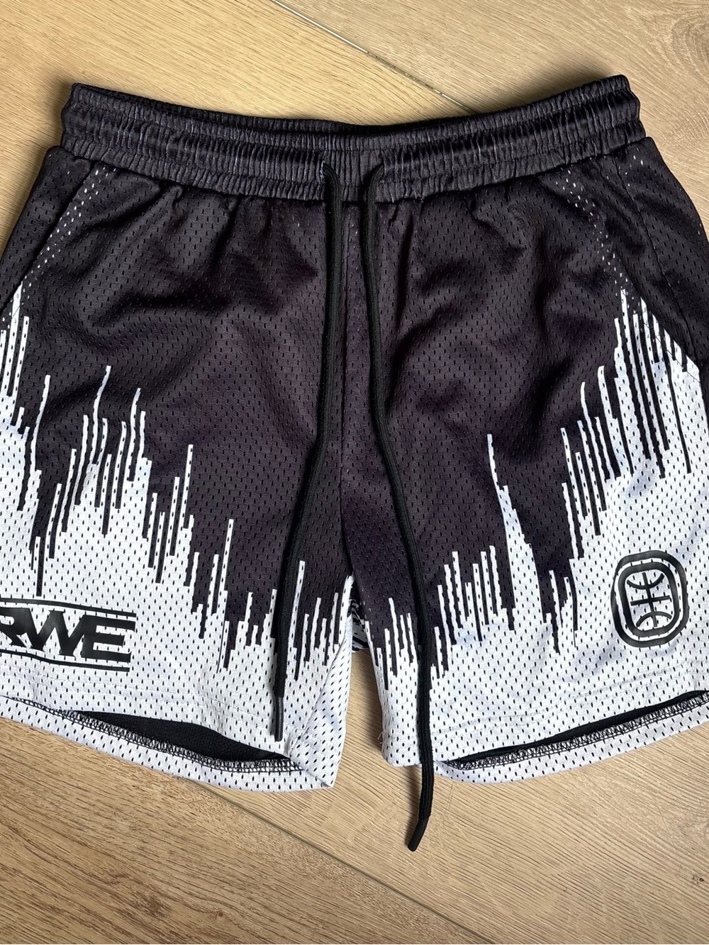 Men's Black & White RWE Overtime Mesh Shorts